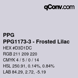 カラーコード: PPG - PPG1173-3 - Frosted Lilac | qconv.com