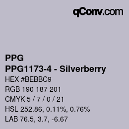 Color code: PPG - PPG1173-4 - Silverberry | qconv.com