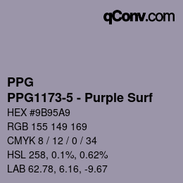 Color code: PPG - PPG1173-5 - Purple Surf | qconv.com