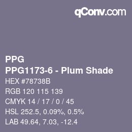 Code couleur: PPG - PPG1173-6 - Plum Shade | qconv.com