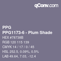 Code couleur: PPG - PPG1173-6 - Plum Shade | qconv.com