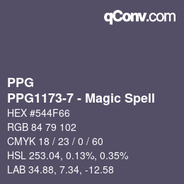 カラーコード: PPG - PPG1173-7 - Magic Spell | qconv.com