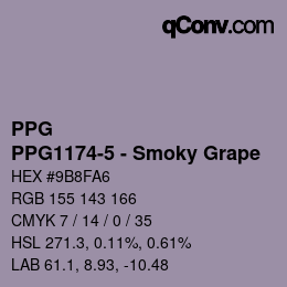 Farbcode: PPG - PPG1174-5 - Smoky Grape | qconv.com