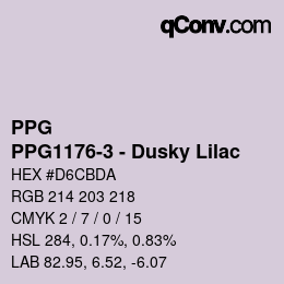 Color code: PPG - PPG1176-3 - Dusky Lilac | qconv.com