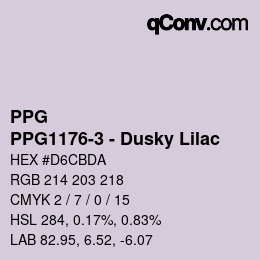 Color code: PPG - PPG1176-3 - Dusky Lilac | qconv.com