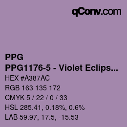 Color code: PPG - PPG1176-5 - Violet Eclipse | qconv.com