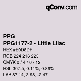 Color code: PPG - PPG1177-2 - Little Lilac | qconv.com
