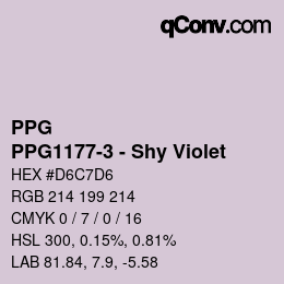 Color code: PPG - PPG1177-3 - Shy Violet | qconv.com