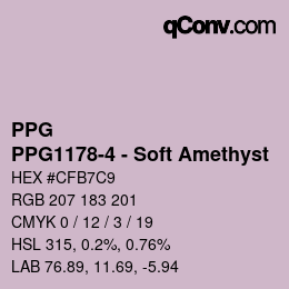 Color code: PPG - PPG1178-4 - Soft Amethyst | qconv.com