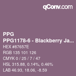 Color code: PPG - PPG1178-6 - Blackberry Jam | qconv.com