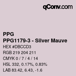 Color code: PPG - PPG1179-3 - Silver Mauve | qconv.com