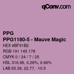 Code couleur: PPG - PPG1180-5 - Mauve Magic | qconv.com