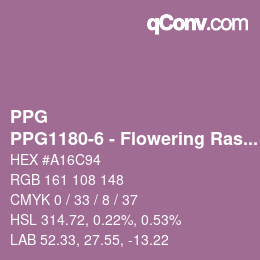 Color code: PPG - PPG1180-6 - Flowering Raspberry | qconv.com