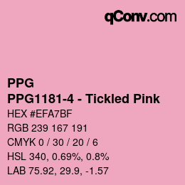 Color code: PPG - PPG1181-4 - Tickled Pink | qconv.com