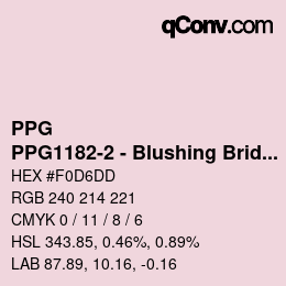 カラーコード: PPG - PPG1182-2 - Blushing Bride | qconv.com