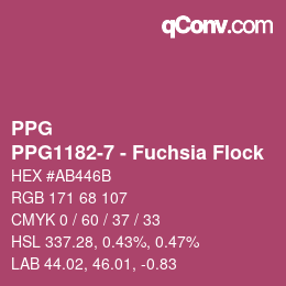Código de color: PPG - PPG1182-7 - Fuchsia Flock | qconv.com