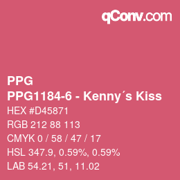 Código de color: PPG - PPG1184-6 - Kenny´s Kiss | qconv.com
