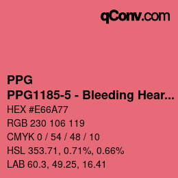 Farbcode: PPG - PPG1185-5 - Bleeding Heart | qconv.com