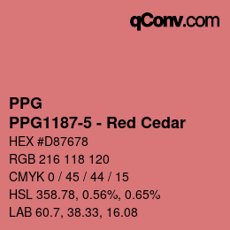 Color code: PPG - PPG1187-5 - Red Cedar | qconv.com