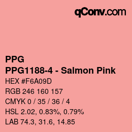 Color code: PPG - PPG1188-4 - Salmon Pink | qconv.com