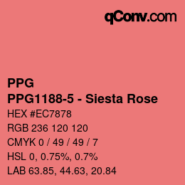 Color code: PPG - PPG1188-5 - Siesta Rose | qconv.com