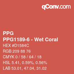 Color code: PPG - PPG1189-6 - Wet Coral | qconv.com