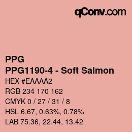 Color code: PPG - PPG1190-4 - Soft Salmon | qconv.com