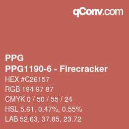 Farbcode: PPG - PPG1190-6 - Firecracker | qconv.com