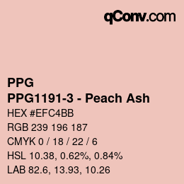Color code: PPG - PPG1191-3 - Peach Ash | qconv.com