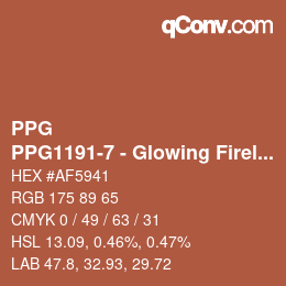 Farbcode: PPG - PPG1191-7 - Glowing Firelight | qconv.com