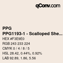 Code couleur: PPG - PPG1193-1 - Scalloped Shell | qconv.com