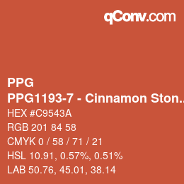 Color code: PPG - PPG1193-7 - Cinnamon Stone | qconv.com