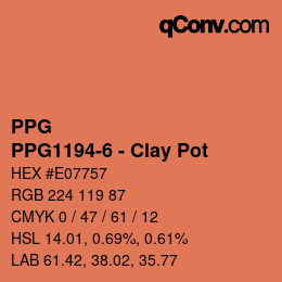 Farbcode: PPG - PPG1194-6 - Clay Pot | qconv.com