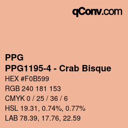カラーコード: PPG - PPG1195-4 - Crab Bisque | qconv.com