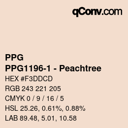 Color code: PPG - PPG1196-1 - Peachtree | qconv.com