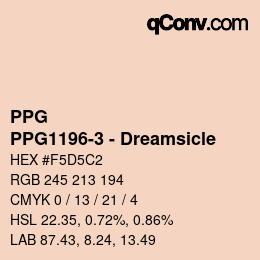 Color code: PPG - PPG1196-3 - Dreamsicle | qconv.com