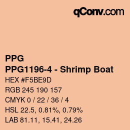カラーコード: PPG - PPG1196-4 - Shrimp Boat | qconv.com