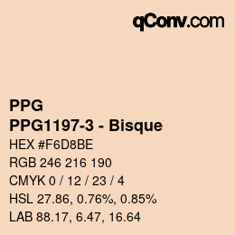 Color code: PPG - PPG1197-3 - Bisque | qconv.com
