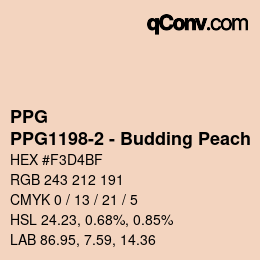 Color code: PPG - PPG1198-2 - Budding Peach | qconv.com