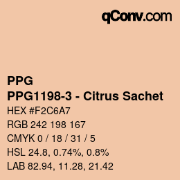 カラーコード: PPG - PPG1198-3 - Citrus Sachet | qconv.com