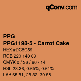 Color code: PPG - PPG1198-5 - Carrot Cake | qconv.com