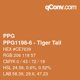 Color code: PPG - PPG1198-6 - Tiger Tail | qconv.com