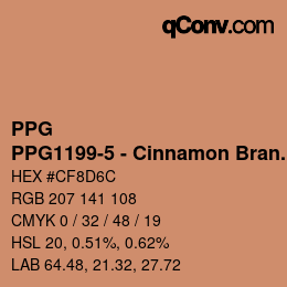 カラーコード: PPG - PPG1199-5 - Cinnamon Brandy | qconv.com
