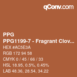 Code couleur: PPG - PPG1199-7 - Fragrant Cloves | qconv.com