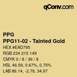 Color code: PPG - PPG11-02 - Tainted Gold | qconv.com