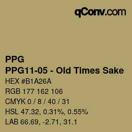 Color code: PPG - PPG11-05 - Old Times Sake | qconv.com