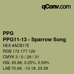 カラーコード: PPG - PPG11-13 - Sparrow Song | qconv.com