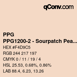 Color code: PPG - PPG1200-2 - Sourpatch Peach | qconv.com