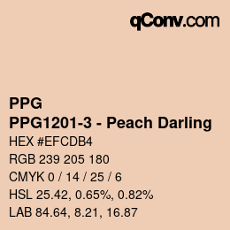 Código de color: PPG - PPG1201-3 - Peach Darling | qconv.com
