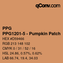 Farbcode: PPG - PPG1201-5 - Pumpkin Patch | qconv.com